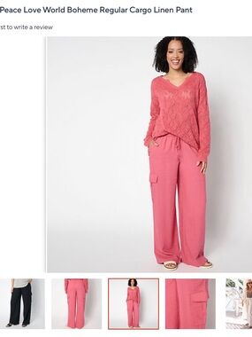 3 Peace Love World Linen Wide Leg Cargo Pants